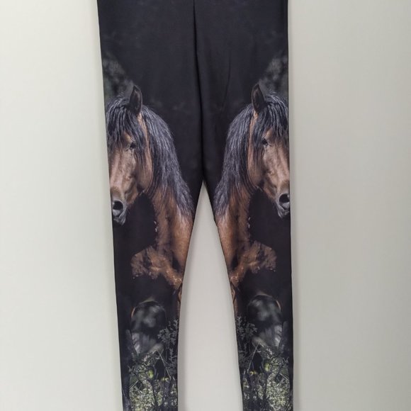 "Back to Nature Apparel" Leggings, Wild Horse, Unique Wearable Art! Medium - Picture 2 of 13